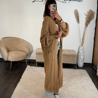 LONG GILET CAMEL CLEO - La Petite Somptueuse