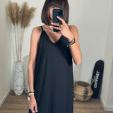 LONGUE ROBE NOIRE FLAVY - La Petite Somptueuse