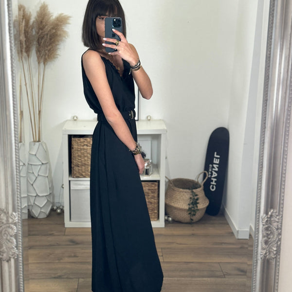 LONGUE ROBE NOIRE FLAVY - La Petite Somptueuse