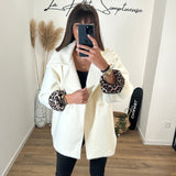 MANTEAU BEIGE/ECRU LEO - La Petite Somptueuse