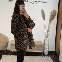 MANTEAU BLAZER LEOPARD EN LAINE RONY - La Petite Somptueuse