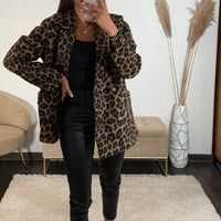 MANTEAU BLAZER LEOPARD EN LAINE RONY - La Petite Somptueuse