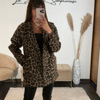 MANTEAU BLAZER LEOPARD EN LAINE RONY - La Petite Somptueuse