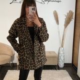 MANTEAU BLAZER LEOPARD EN LAINE RONY - La Petite Somptueuse