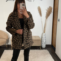 MANTEAU BLAZER LEOPARD EN LAINE RONY - La Petite Somptueuse