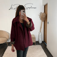 MANTEAU BORDEAUX LEO - La Petite Somptueuse