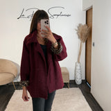 MANTEAU BORDEAUX LEO - La Petite Somptueuse