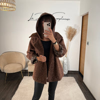 MANTEAU CAPUCHE CHOCO AIDEN - La Petite Somptueuse