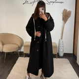 MANTEAU CAPUCHE NOIR VICTOR - La Petite Somptueuse