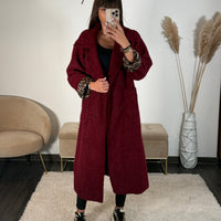 MANTEAU LONG BORDEAUX MAX - La Petite Somptueuse