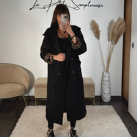 MANTEAU LONG NOIR MAX - La Petite Somptueuse