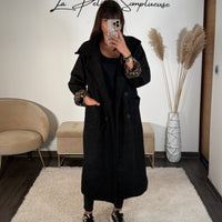 MANTEAU LONG NOIR MAX - La Petite Somptueuse