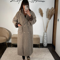 MANTEAU LONG TAUPE MAX - La Petite Somptueuse