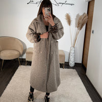 MANTEAU LONG TAUPE MAX - La Petite Somptueuse