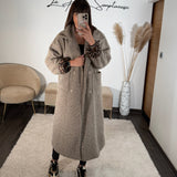 MANTEAU LONG TAUPE MAX - La Petite Somptueuse