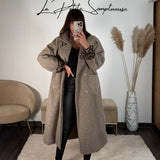 MANTEAU LONG TAUPE MAX - La Petite Somptueuse