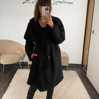 MANTEAU NOIR ROBIN - La Petite Somptueuse