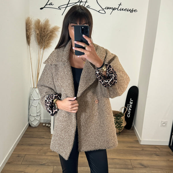 MANTEAU TAUPE LEO - La Petite Somptueuse