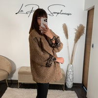MANTEAU TAUPE/CAMEL LEO - La Petite Somptueuse