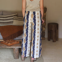 PANTALON BEIGE ET BLEU SIMON - La Petite Somptueuse