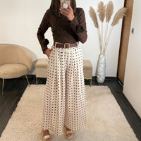 PANTALON BEIGE POIS PENNY - La Petite Somptueuse