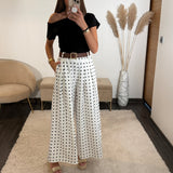 PANTALON BLANC POIS PENNY - La Petite Somptueuse