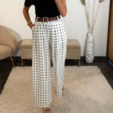 PANTALON BLANC POIS PENNY - La Petite Somptueuse
