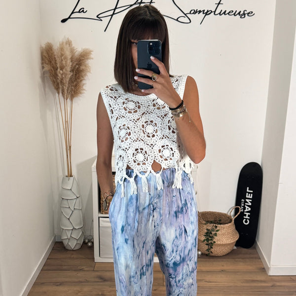 PANTALON BLEU DAMNA - La Petite Somptueuse