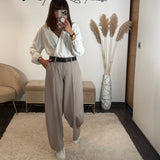 PANTALON + CEINTURE TAUPE TIAGO - La Petite Somptueuse