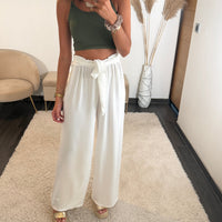 PANTALON FLUIDE BLANC LOUIS - La Petite Somptueuse
