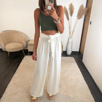 PANTALON FLUIDE BLANC LOUIS - La Petite Somptueuse