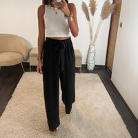 PANTALON FLUIDE NOIR LOUIS - La Petite Somptueuse