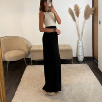 PANTALON FLUIDE NOIR MAZA - La Petite Somptueuse