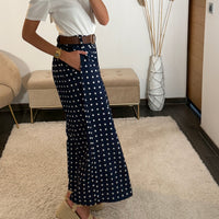 PANTALON MARINE POIS PENNY - La Petite Somptueuse