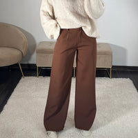 PANTALON MARRON JEAN - La Petite Somptueuse