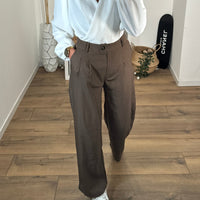 PANTALON MARRON MALON - La Petite Somptueuse