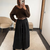 PANTALON NOIR + CEINTURE SEVEN - La Petite Somptueuse