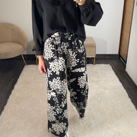 PANTALON NOIR ET BLANC FLORIA - La Petite Somptueuse