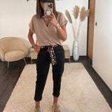 PANTALON NOIR FOULARD DIEGO - La Petite Somptueuse