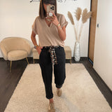 PANTALON NOIR FOULARD DIEGO - La Petite Somptueuse