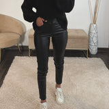 PANTALON NOIR HUILE THELIO - La Petite Somptueuse