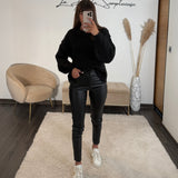 PANTALON NOIR HUILE THELIO - La Petite Somptueuse