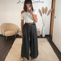 PANTALON NOIR POIS PENNY - La Petite Somptueuse
