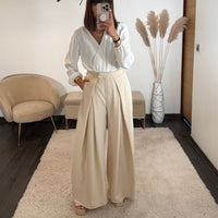 PANTALON OVERSIZE BEIGE ALEX - La Petite Somptueuse