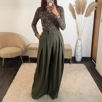 PANTALON OVERSIZE KAKI ALEX - La Petite Somptueuse