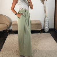 PANTALON OVERSIZE VERT D'EAU ALEX - La Petite Somptueuse