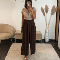 PANTALON PLISSEE CHOCO HARRY - La Petite Somptueuse