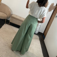 PANTALON VERT SAUGE SCRATCH - La Petite Somptueuse