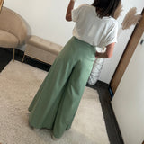 PANTALON VERT SAUGE SCRATCH - La Petite Somptueuse