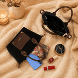 PETIT SAC VELOURS COTELE NOIR GANY - La Petite Somptueuse
